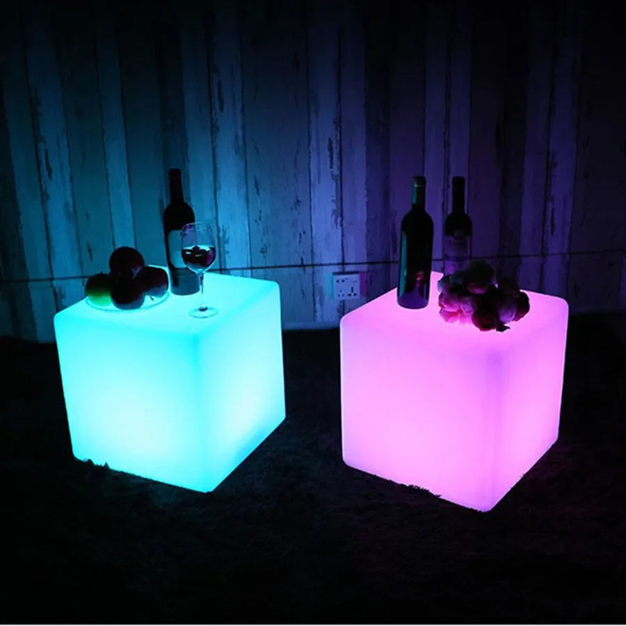 25/20/10Cm Led Lichtgevende Cube Bar Ktv Party Sfeer Tafellamp Batterij Aangedreven Rgb 16 Kleuren vierkante Nachtlampje Voor Home Decor