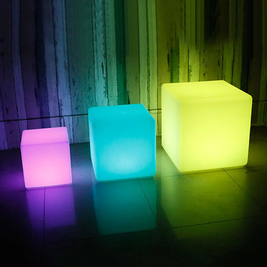 25/20/10Cm Led Lichtgevende Cube Bar Ktv Party Sfeer Tafellamp Batterij Aangedreven Rgb 16 Kleuren vierkante Nachtlampje Voor Home Decor