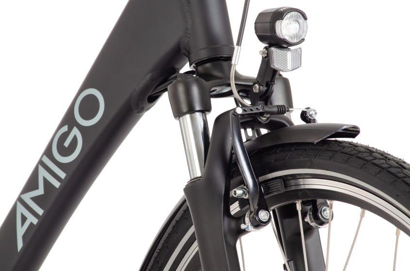 Amigo E-Alvor D2 Heren 7V V-Brakes matzwart 53 cm 28 inch